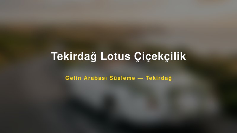 Tekirdağ Lotus Çiçekçilik Tekirdağ Gelin Arabası Süsleme