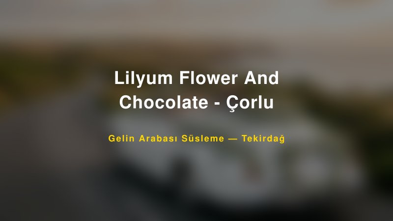 Lilyum Flower And Chocolate - Çorlu Tekirdağ Gelin Arabası Süsleme
